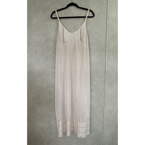 American Vintage Sz 40 Baby Doll Maxi Slip Dress Lace Lingerie Romantic Coquette